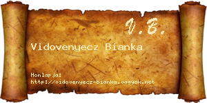 Vidovenyecz Bianka névjegykártya